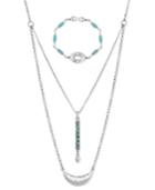 Lucky Brand Silver-tone Convertible Bracelet/layer Necklace