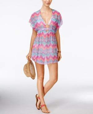 Miken Chevron Print Dolman Cover-up Women's Swimsuit