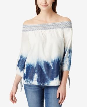 Vintage America Gina Tie-dyed Off-the-shoulder Top