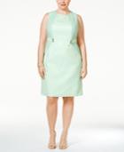 Calvin Klein Plus Size Sleeveless Jacquard Sheath Dress