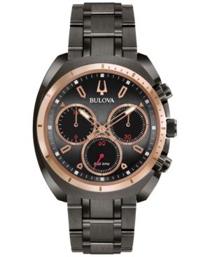 Bulova Men's Chronograph Curv Dark Gray Stainless Steel Bracelet Watch 43mm 98a158