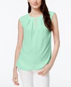 Cece By Cynthia Steffe Pleated Sleeveless Keyhole Top - Available In Multiple Colors