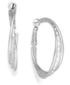 Style&co. Silver-tone Triple Texture Hoop Earrings