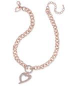 Thalia Sodi Rose Gold-tone Pave Heart Collar Necklace, Only At Macy's