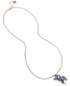 Betsey Johnson Blue & Gold-tone Elephant Pendant Necklace, 12 + 3 Extender
