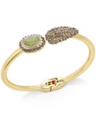 Inc International Concepts Gold-tone Green Stone Pave Crystal Geometric Hinge Bracelet, Only At Macy's