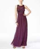 Adrianna Papell Beaded A-line Gown