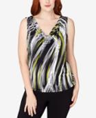 Tahari Asl Plus Size Cowl-neck Top