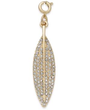 Inc International Concepts Silver-tone Crystal Leaf Charm, Only At Macy's