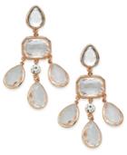 Charter Club Rose Gold-tone Crystal Stone Chandelier Clip-on Earrings