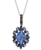 Le Vian Crazy Collection Multi-gemstone (4-9/10 Ct. T.w.) & Diamond (1/5 Ct. T.w.) Pendant Necklace In 14k White Gold