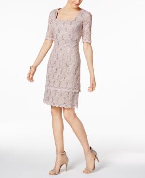 Alex Evenings Sequin-lace Sheath Dress