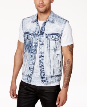 Guess Men's Rex Side-zip Denim Vest