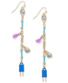 Inc International Concepts Gold-tone Multi-charm Linear Drop Earrings, Only At Macy's