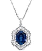 Lab-created Blue Sapphire (1-7/8 Ct. T.w.) And White Sapphire (3/4 Ct. T.w.) Pendant Necklace In Sterling Silver