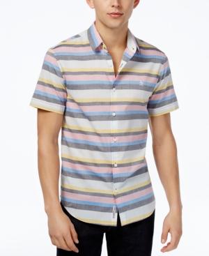 Original Penguin Men's Slim-fit Stretch Striped Cotton Shirt