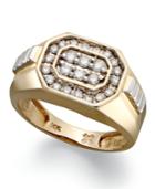 Men's Diamond Ring, 14k Gold Diamond Rectangle Ring (1/2 Ct. T.w.)