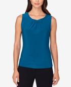 Tahari Asl Pleat-neck Shell