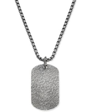 Steve Madden Men's Stainless Steel Dog Tag Pendant Chain
