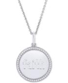 Diamond Faith Disc 22 Pendant Necklace (1/10 Ct. T.w.) In Sterling Silver