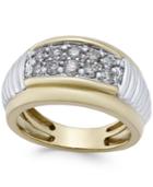 Men's Diamond Two-tone Band (1 Ct. T.w.) In 10k Gold And White Gold
