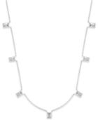 Inc International Concepts Silver-tone Baguette Crystal Multi-station Collar Necklace, Only At Macy's