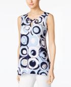 Alfani Printed Grommet Top, Only At Macy's