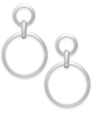 Giani Bernini Double Circle Drop Earrings In Sterling Silver