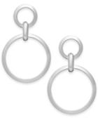 Giani Bernini Double Circle Drop Earrings In Sterling Silver