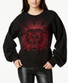 Guess Cotton Embroidered Tiger Fleece Top