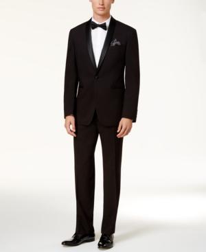 Kenneth Cole Reaction Men's Slim-fit Black Shawl Tuxedo
