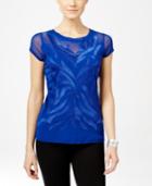 Inc International Concepts Embroidered Illusion Top, Created For Macy's