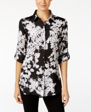 Calvin Klein Tab-sleeve Printed Tunic
