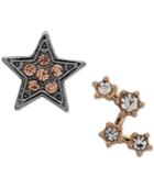Lonna & Lilly Two-tone Crystal Star Mismatch Stud Earrings