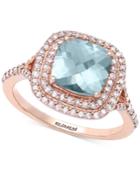 Final Call By Effy Aquamarine (1-3/4 Ct. T.w.) & Diamond (3/8 Ct. T.w.) Ring In 14k Rose Gold