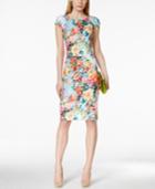 Eci Floral-print Scuba Sheath Dress