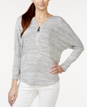 Alfani Petite Zip-front Dolman Sleeve Top, Only At Macy's