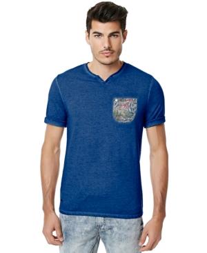 Buffalo David Bitton Men's Nasowl Split-neck Pocket T-shirt
