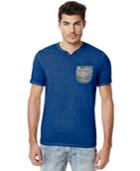 Buffalo David Bitton Men's Nasowl Split-neck Pocket T-shirt