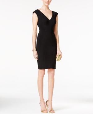 Betsy & Adam Seamed V-neck Dress