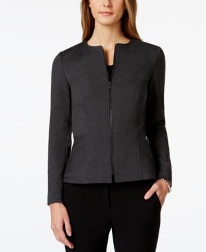 Tahari Asl Ponte Zip-front Peplum Jacket