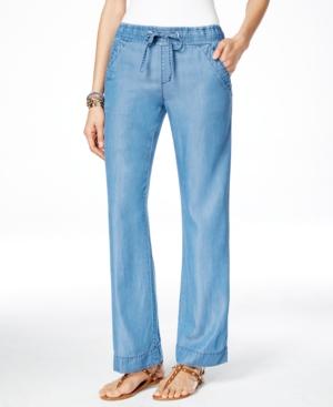Inc International Concepts Denim Wide-leg Pants, Only At Macy's
