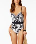 Bleu By Rod Beattie Palm-print Underwire One-piece Swimsuit Women's Swimsuit