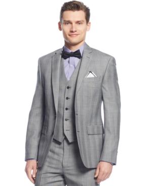 Ryan Seacrest Distinction Black & White Glen Plaid Jacket