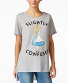 Hybrid Juniors' Alice Confused High-low Graphic T-shirt