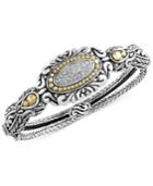 Balissima By Effy Diamond Vintage-look Bangle Bracelet (1/5 Ct. T.w.) In Sterling Silver And 18k Gold