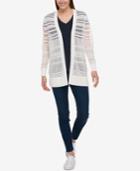 Tommy Hilfiger Shadow-stripe Open-front Cardigan, Created For Macy's