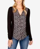 Lucky Brand Printed Henley Top