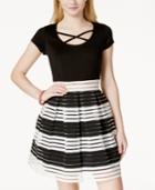 Trixxi Juniors' Illusion Stripe Fit & Flare Dress