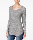 American Rag Ribbed Crocheted-sleeve Tunic, Only At Macy's